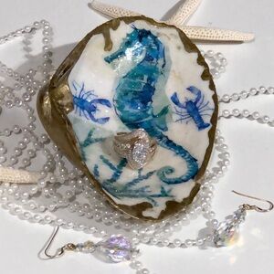 Blue Seahorse Ring Dish